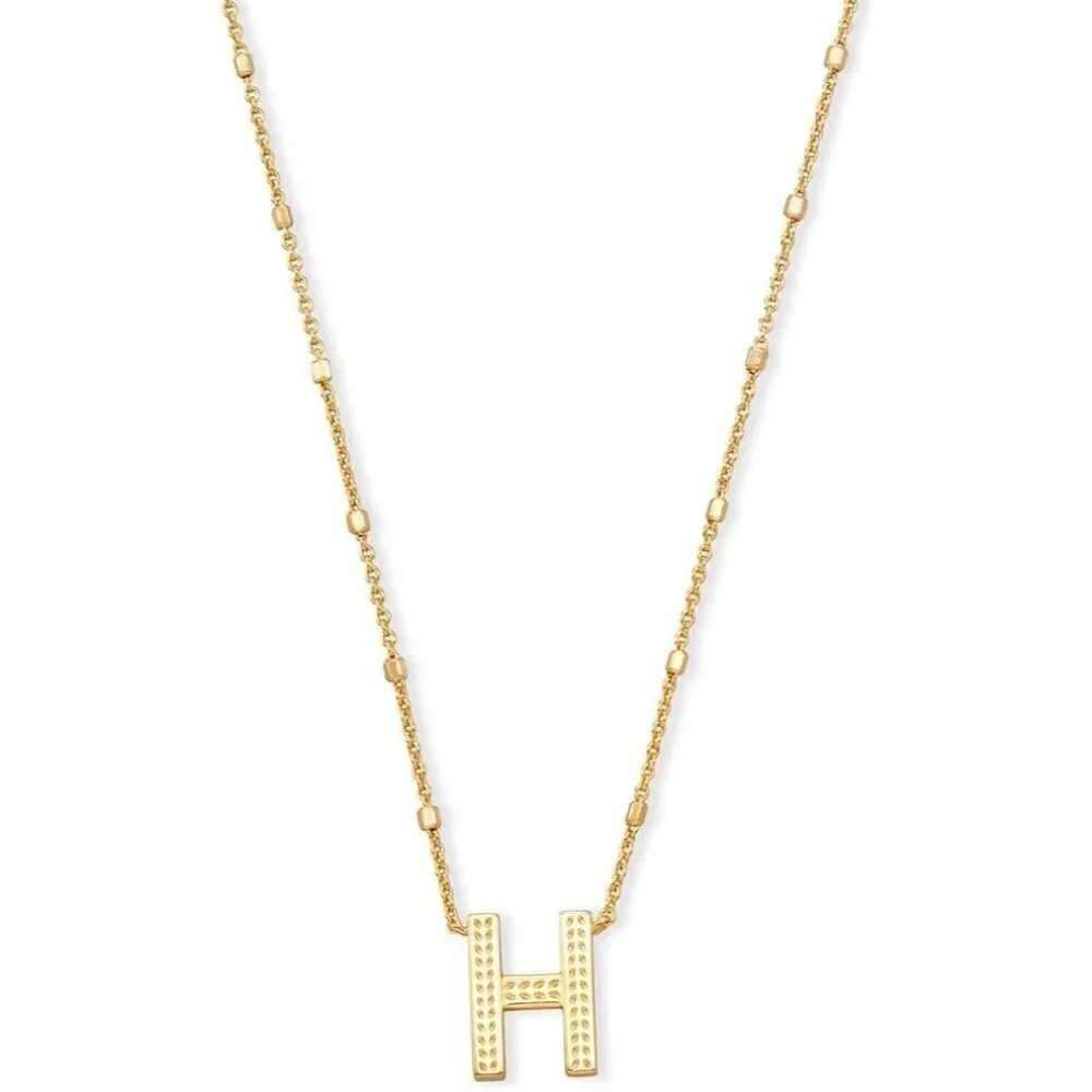 Letters H pendant necklace for women fashion jewelry 14k gold plated brass
